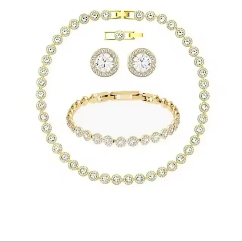 SALE❣️Gorgeous Swarovski Una Angelic Necklace Bracelet & Studs Set - Picture 8 of 12